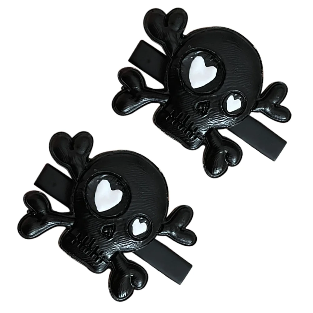 2 Pcs Skull Hairpin Punk Style Halloween Party Accessories Costume Barrette For Kids Pearlescent Hair Clip Claw