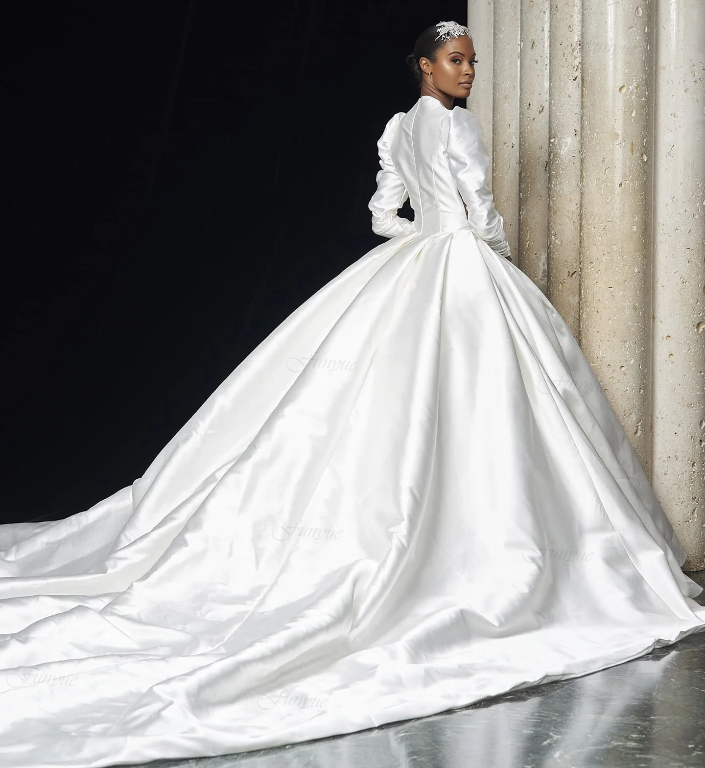 Vestido De baile personalizado, vestido De Novia musulmán De diseñador De lujo, Vestidos De Novia sexis con cuello en V profundo, Vestidos De Novia De Dubái con mangas