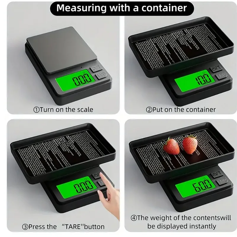 Báscula electrónica portátil de 0,01g -100/500g, mini báscula digital de alta precisión, báscula electrónica de bolsillo, báscula de cocina para joyería