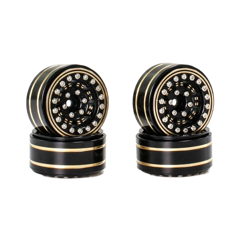 1Set Replacement Parts Suitable For Traxxas 1/18 TRX4M Land Rover 1.2-Inch Brass Black Gold Wheels 1/24 SCX24 FMS