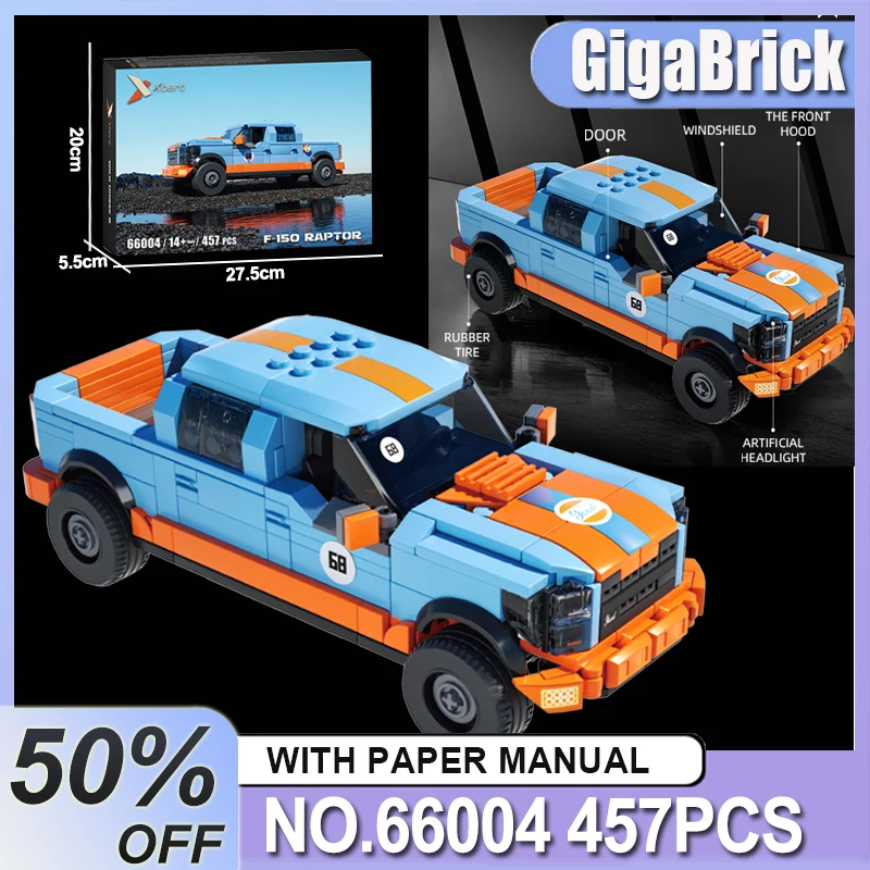 

В НАЛИЧИИ Xbert 66004 F-150 модель Raptor, классические строительные блоки, головоломки, сделай сам, кирпич, детская игрушка, рождественские подарки для взрослых