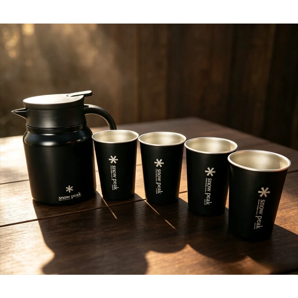 snow peak Stainless Steel Steeping Pot Cold Kettle Tea Infuser Cup Set Insulated Tea Separation Leak Resistant Travel Drinkware