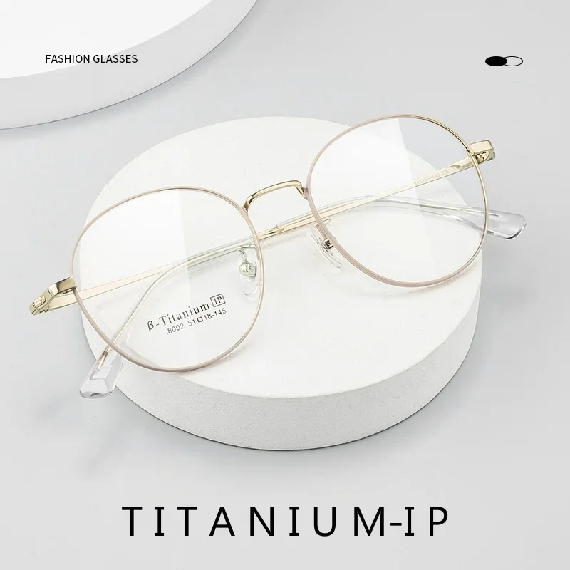 OLLYMURS Prescrizioni rotonde in metallo retrò Occhiali da uomo e da donna in lega di titanio Montatura per occhiali ottici ultraleggeri con viso piccolo