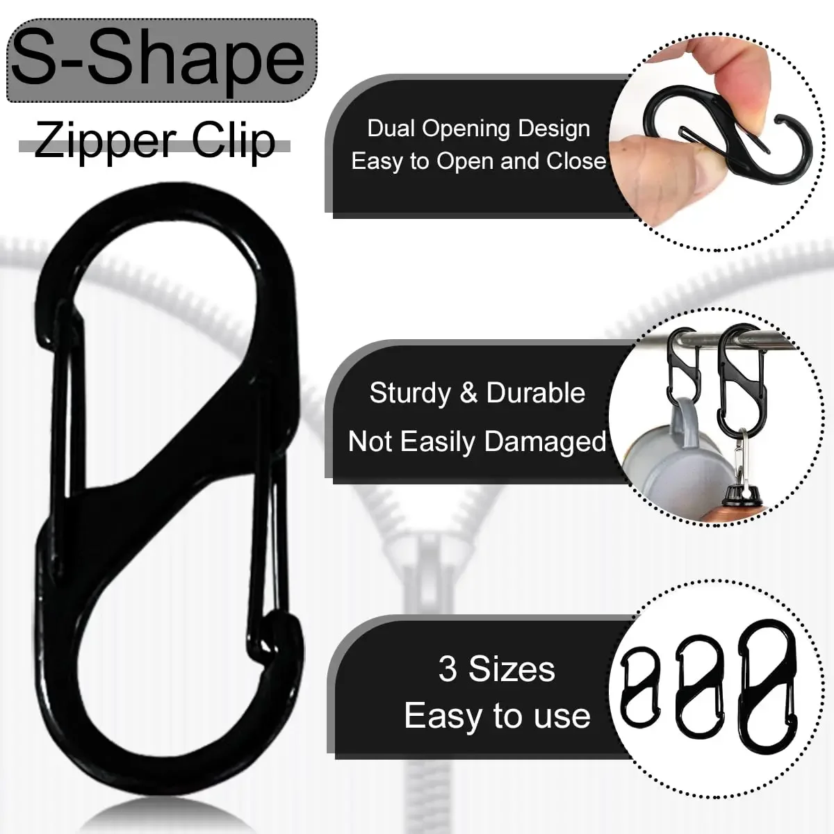 10 قطعة كليب شافيرو كوم كليب دي بلاكليو معدن خمسة تعليق دي ليجا إم فورما دي بارا أكامبينتو آو أري فريكو كامينهااداس فيجينز #4