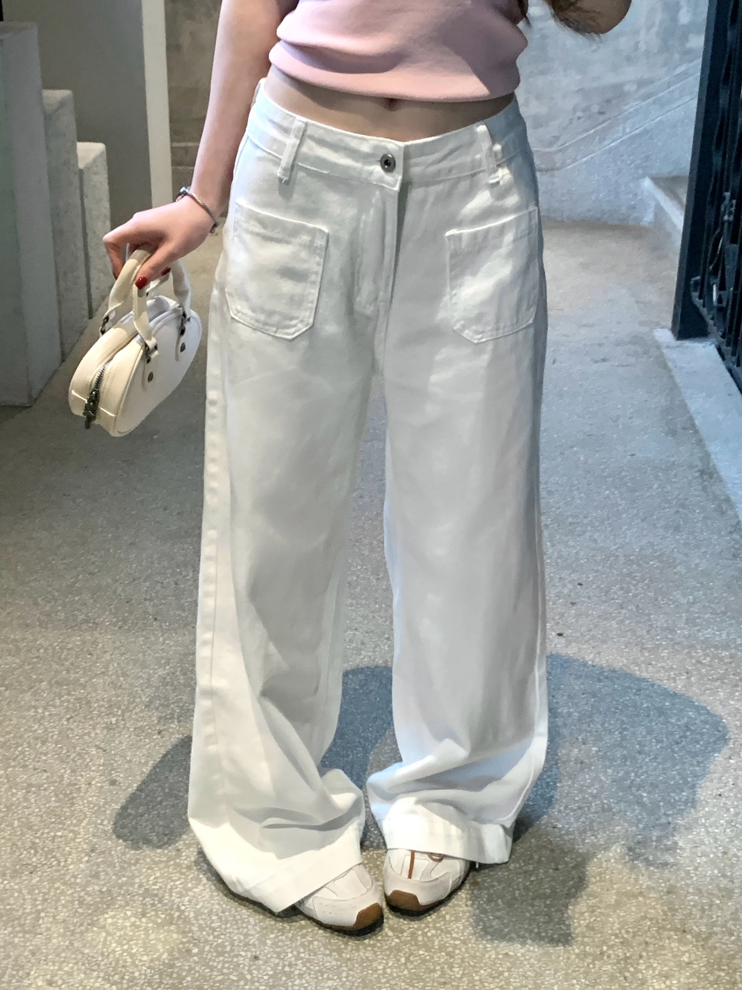 

Withmxboom ey Straight Leg ket Denim Jeans Women's Loose Versatile Slimming Wide Leg Casual Pants Spring Season