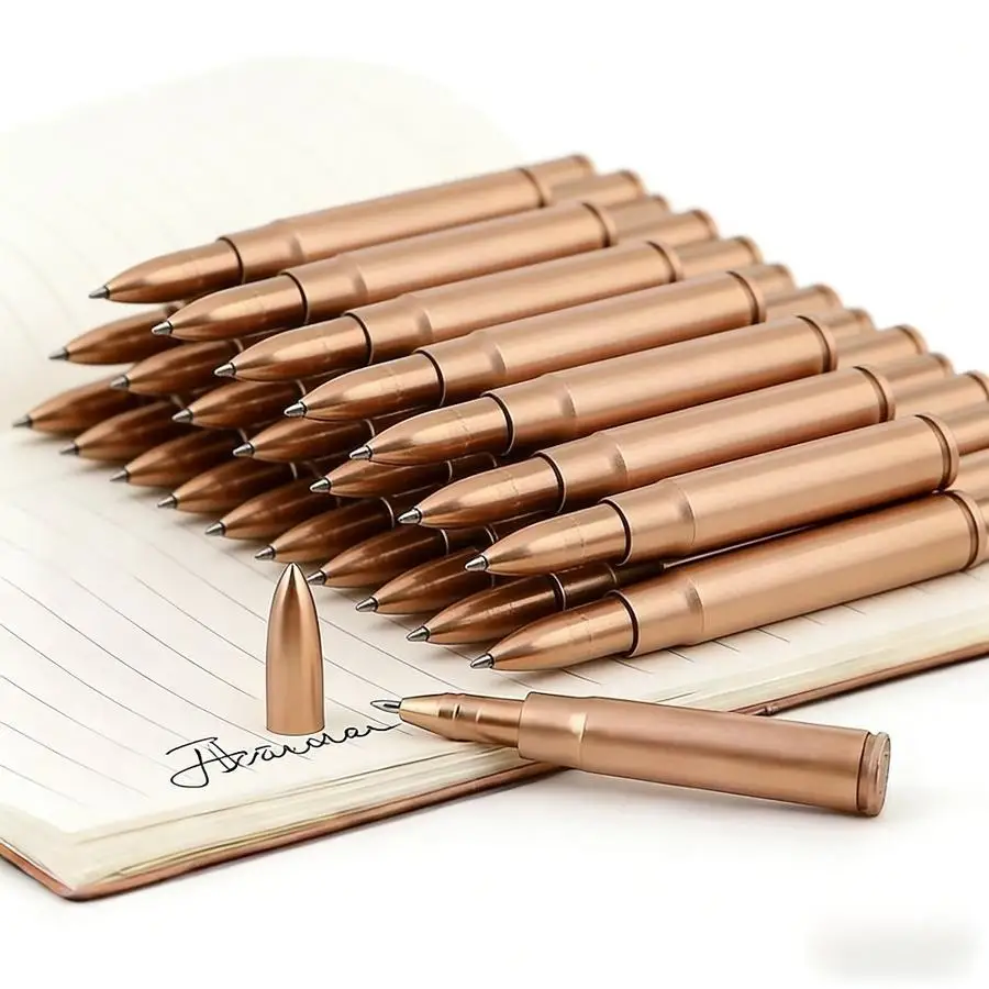 1/5/10/20/50/100pcs Novel Bullet-Head Ballpoint Pens – Plastic Appearance Novelty Pens, Suitable for Military Fans, Party Favors