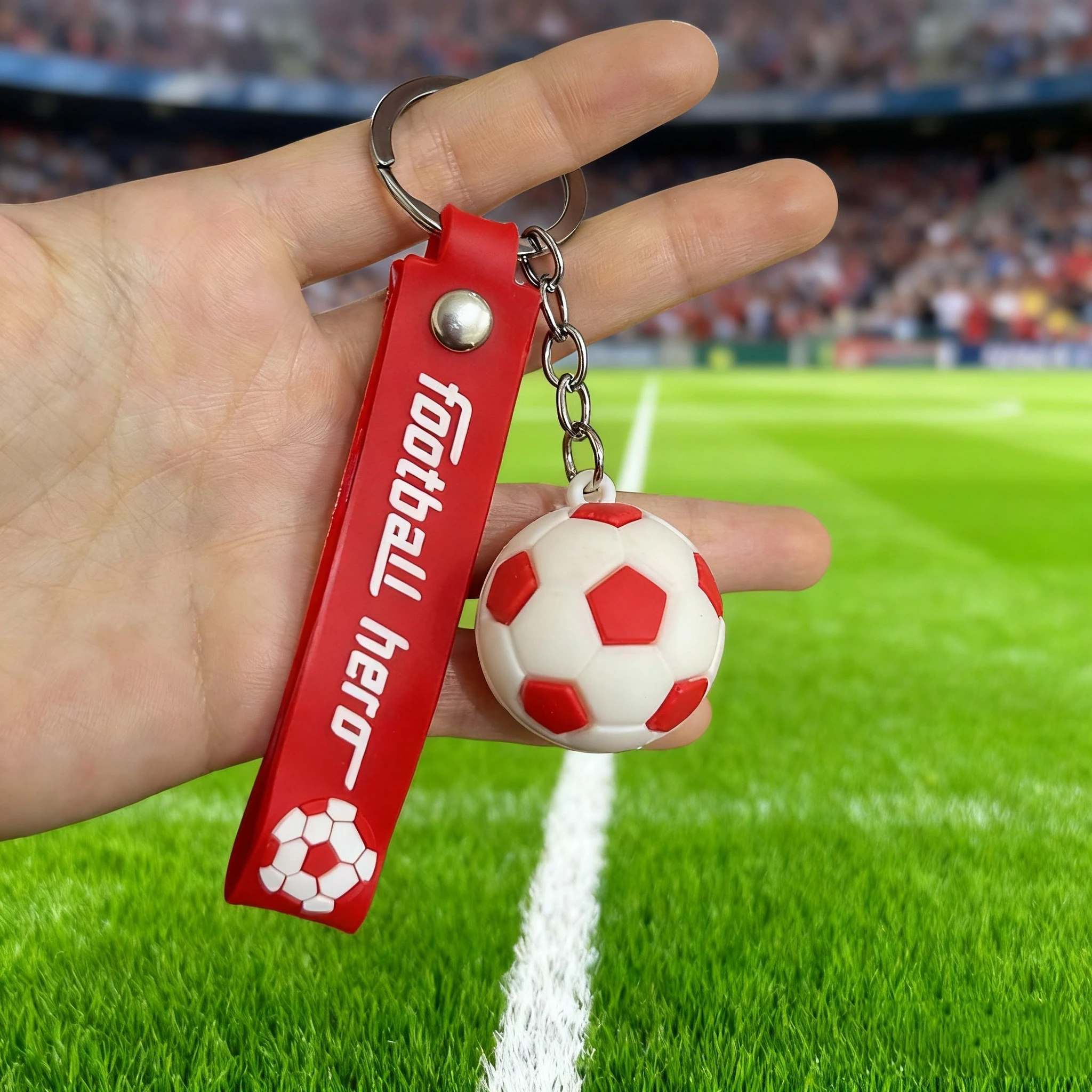 دائم كرة القدم حلقة رئيسية حقيبة تذكارية سلسلة المفاتيح سحرية لهدية الاستاد والاستخدام اليومي