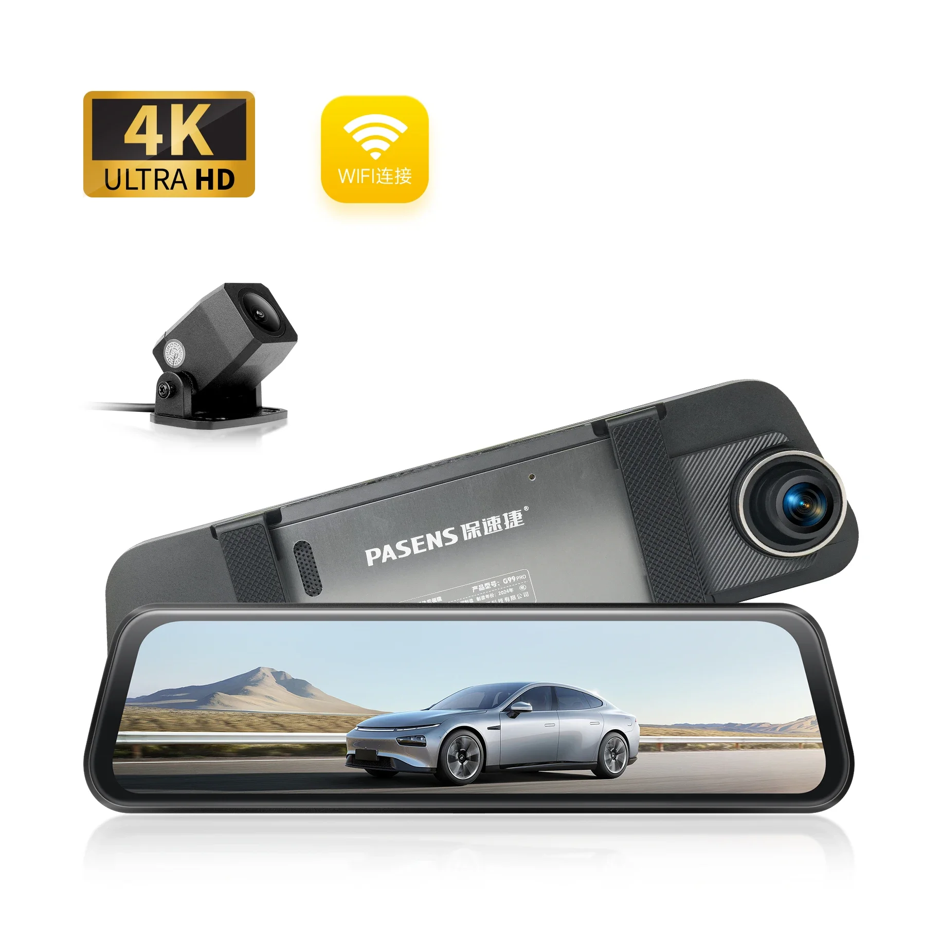 Mirror dash cam 4k ADAS 4K Rearview Mirror Dash Camera Super Lightless Full Color Night Vision IPS Screen Type Video Recorder