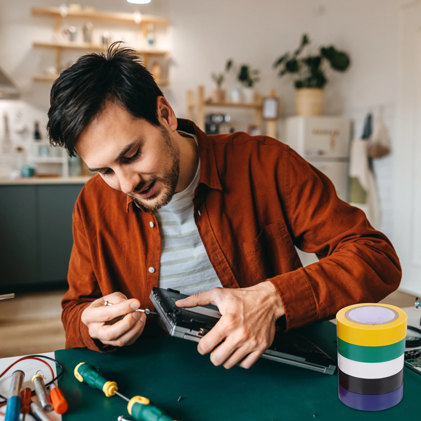 

10 Rolls Electrical Insulation Tape Colored Multi-Functional Electrician Tape for Wire Organization and Protection High Strength