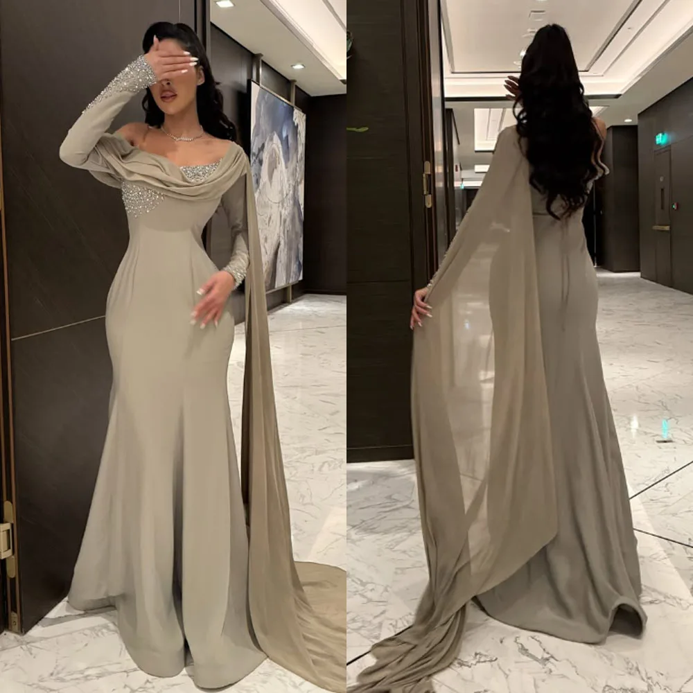 

Customized High Quality Strapless Beaded Floor Length Court Train Three Quarter Zipper Grace A-line Vestidos De Gala Prom Dress