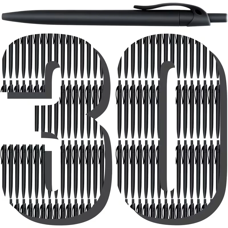 30 Pcs Bulk Black Ballpoint Pen Practical Wholesale For School Office Supplies Student Teacher Office Staff Conferences Events