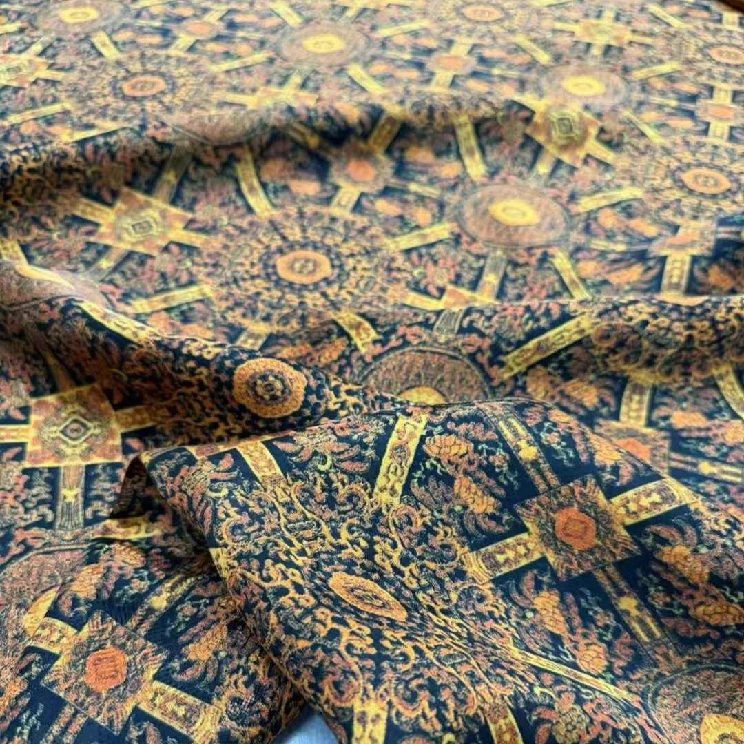 

114 см, ширина 25 мм, синяя тяжелая шелковая ткань для шитья своими руками, летние весенние классические брюки с принтом, пижамный жилет, удобный материал R2460