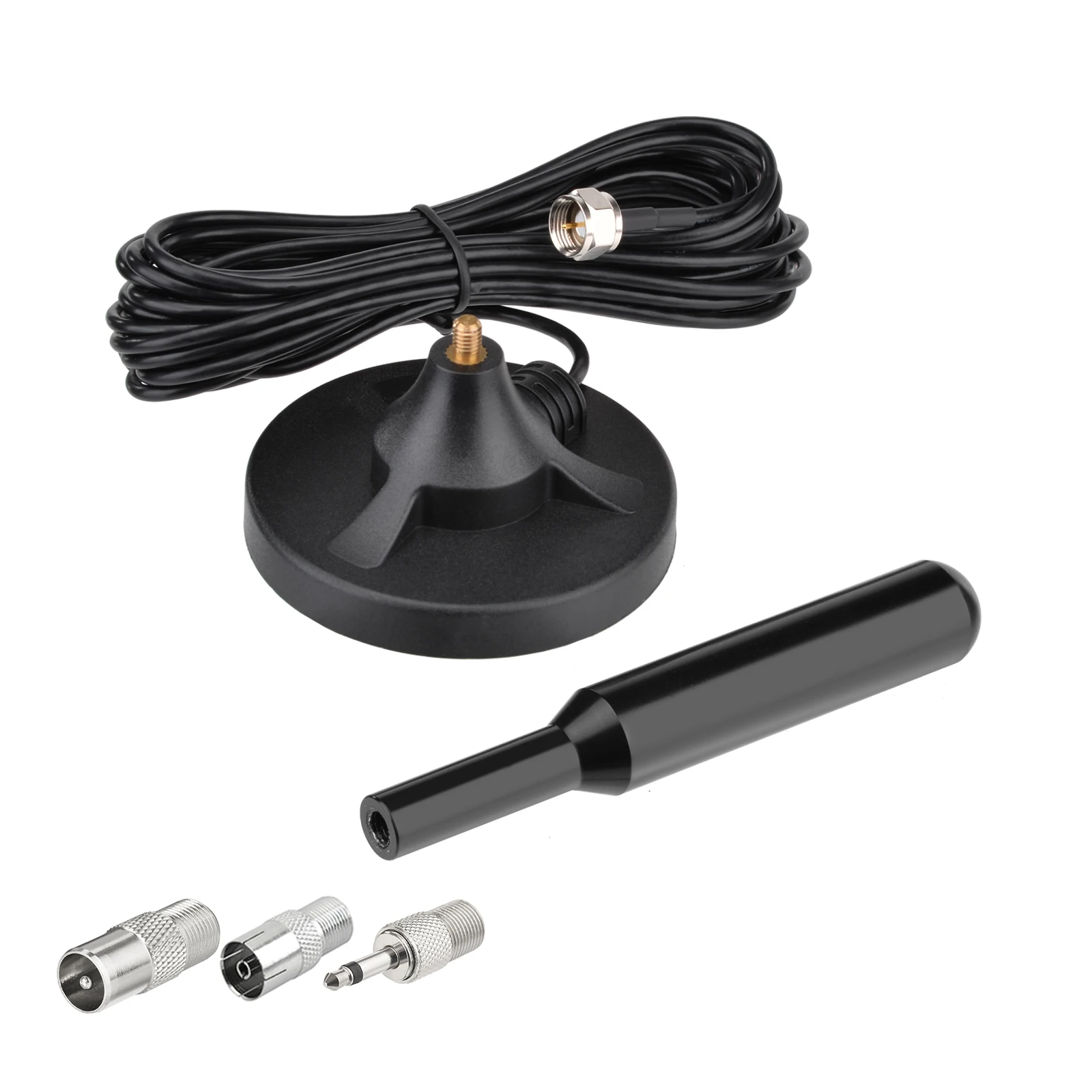 Superbat 75 ohm FM Radio Antenna Magnetic Base Mount 9.8 feet/3m Cable for Stereo Receiver Pioneer Onkyo Yamaha Marantz Sherwood