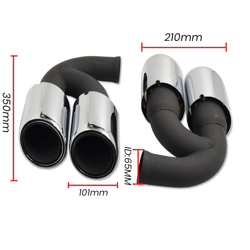 Quad Car Exhaust Tip For Porsche Cayenne 958 2011-2014 304 Stainless Steel Muffler Tip Nozzle Tailpipe Exhaust System Tip