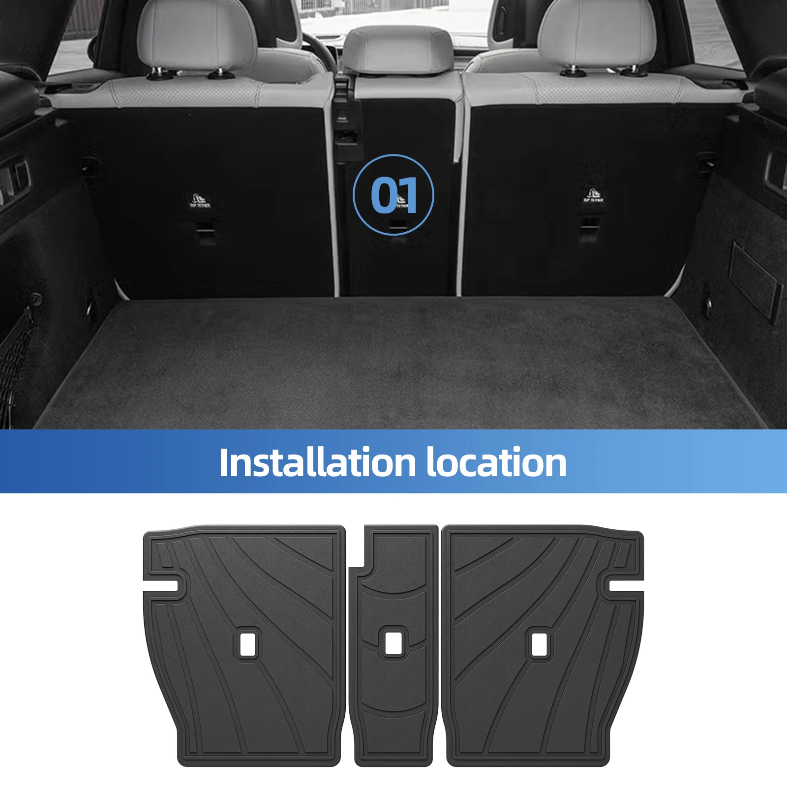 LUCKEASY Left Drive for Benz GLC SUV 2023-2026 (Not for Coupe & PHEV (350e)) 5seat TPE 3D Car Floor Mats Trunk Pad Accessoreis