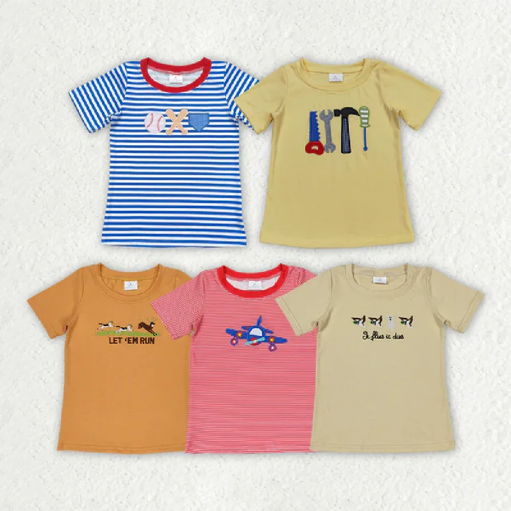 

Embroidery Baby Boys Summer Short Sleeve Tee Shirts Tops