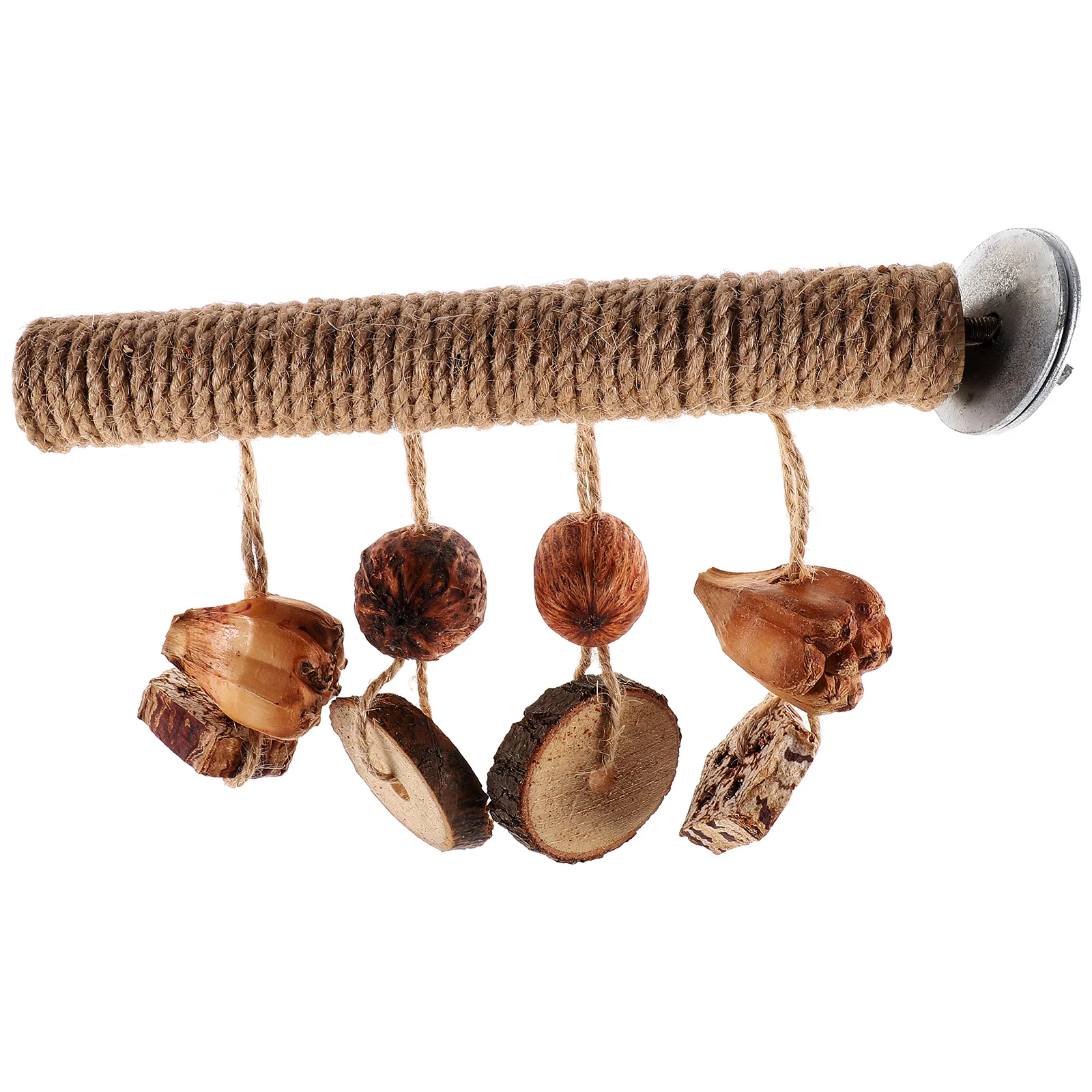 Rope Chew Toys Wooden Bird Perch For Cage Parakeet Stands Cockatiel Toys Bird Toy Wooden Branch Perches For Birdcage Pet