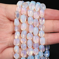 1strand Natural White Opal Beads 8-10mm Length Irregular Loose Beads for Jewelry Making Diy Bracelet Accessories 15''