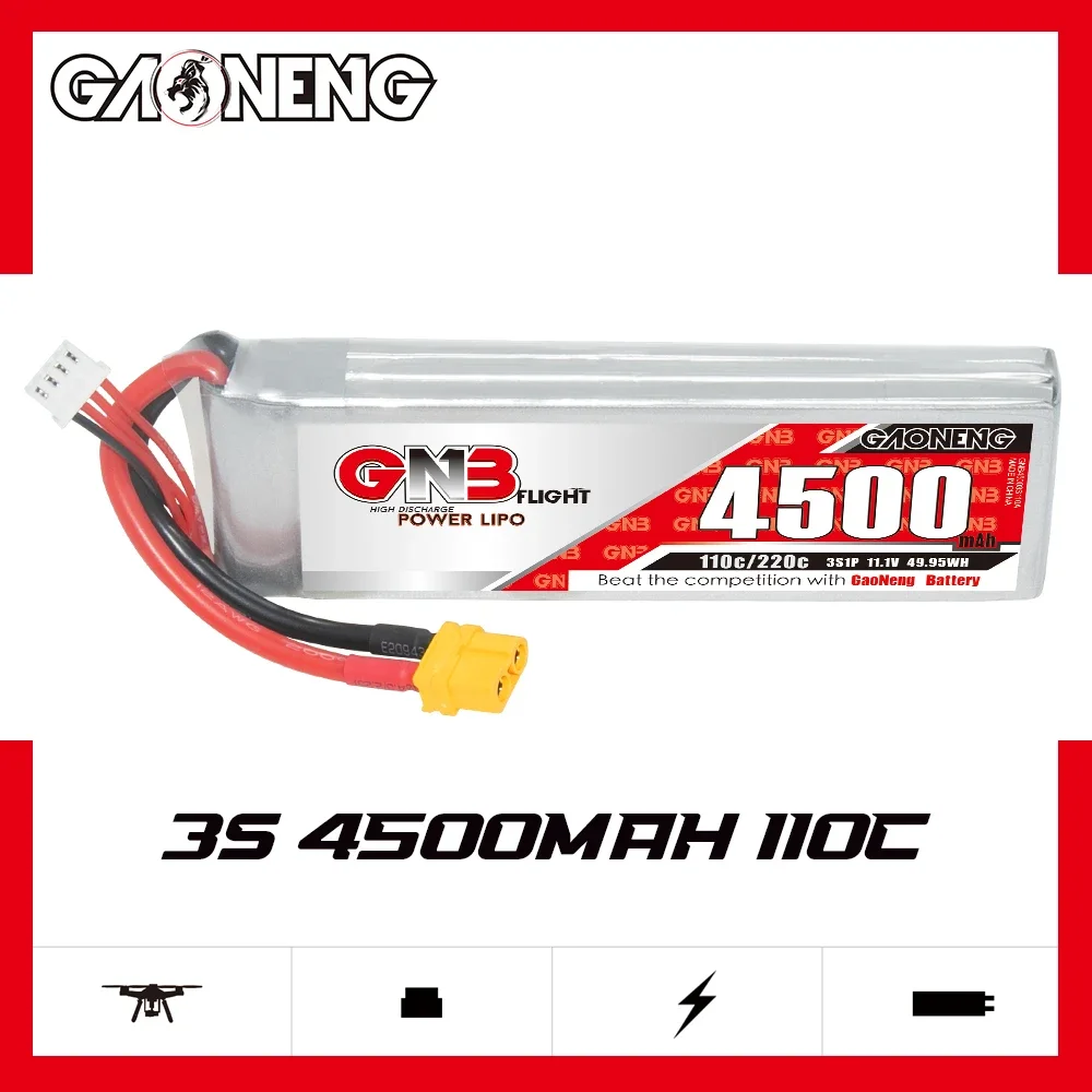 GAONENG GNB 4500mAh 3S 110C 220C 11.1V XT60 LiPo Battery RC Truck Airplane Helicopter MultiCopter RC Boat RC Hobbies