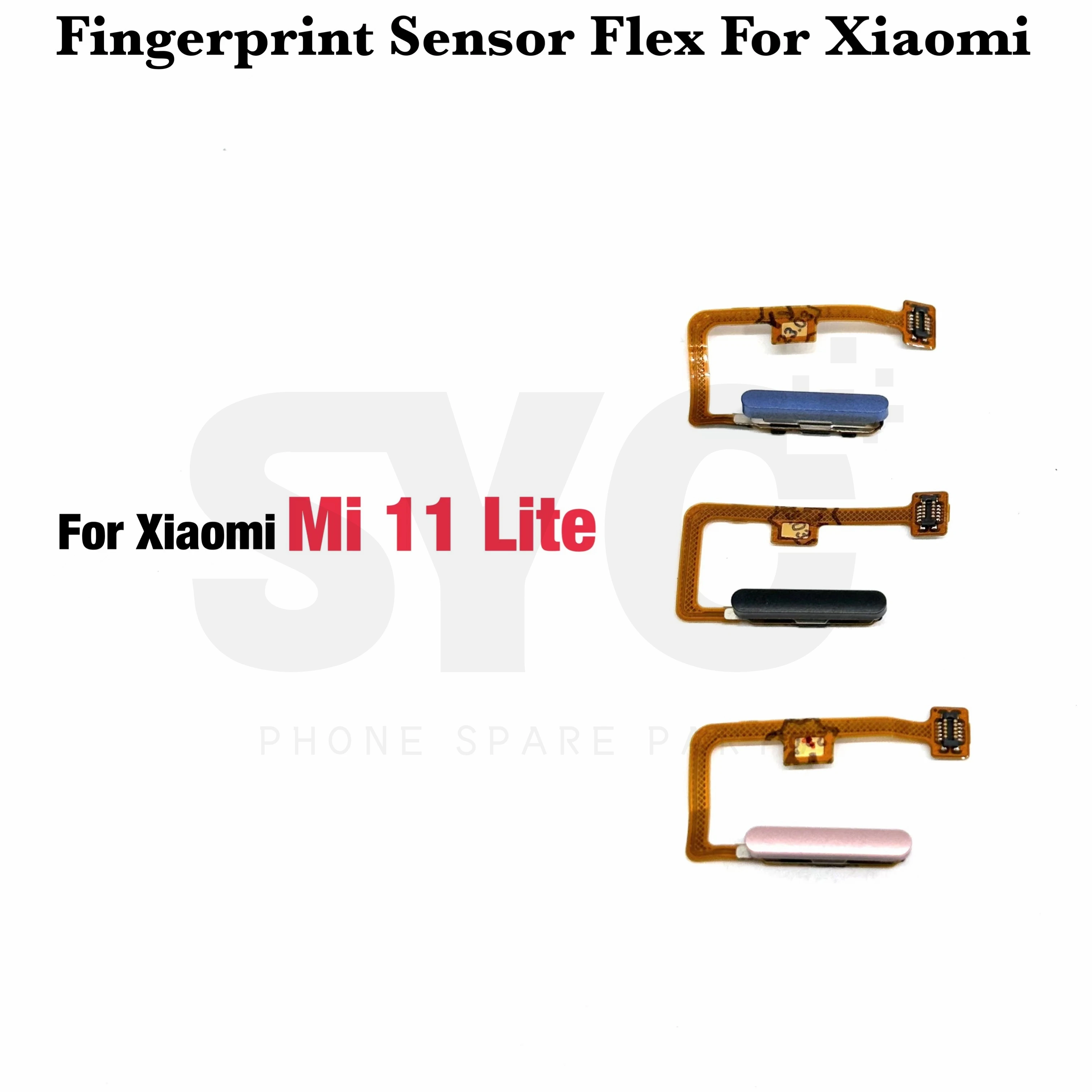 1Pcs New For Xiaomi Mi 11 Mi11 Lite Fingerprint Sensor Home Return Key Menu Button Flex Ribbon Cable Black White Blue Green