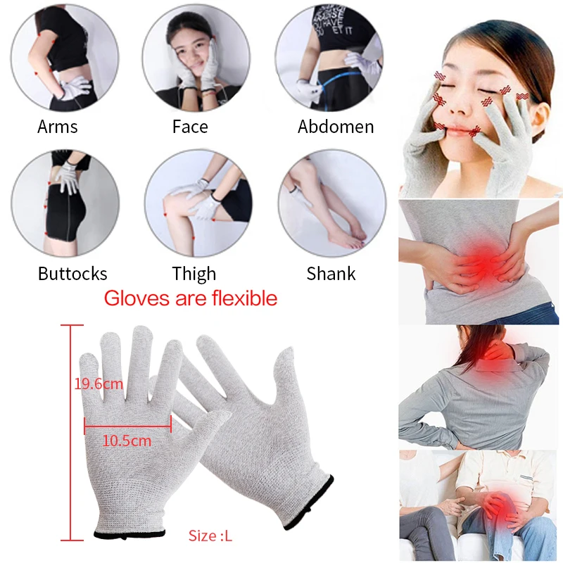 EMS Physical Electrode with Cable Gloves Socks Body Massage Therapy Accessories Relaxation Muscle Stimulation Machine Equipment