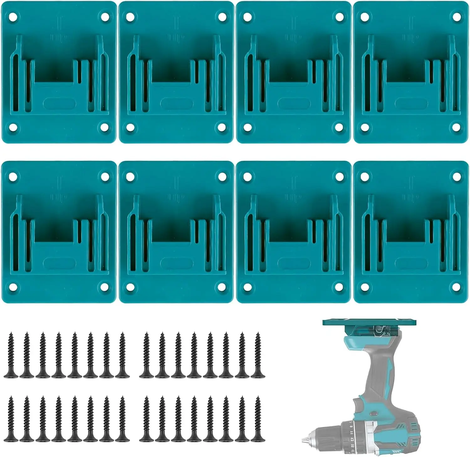8 Stück Batteriehalter für Makita 18V Li-Ion-Akkus, Werkzeugmaschinenhalter, Aufbewahrungsregal, Wandmontage für BL1860 BL1850 (ohne Akku)