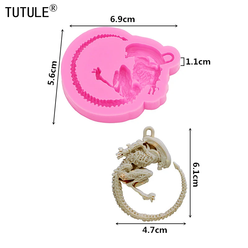 Alien alien monster biological silicone cake mold, silicone cake design mould, silicone form Alien plaster clay wax resin mould