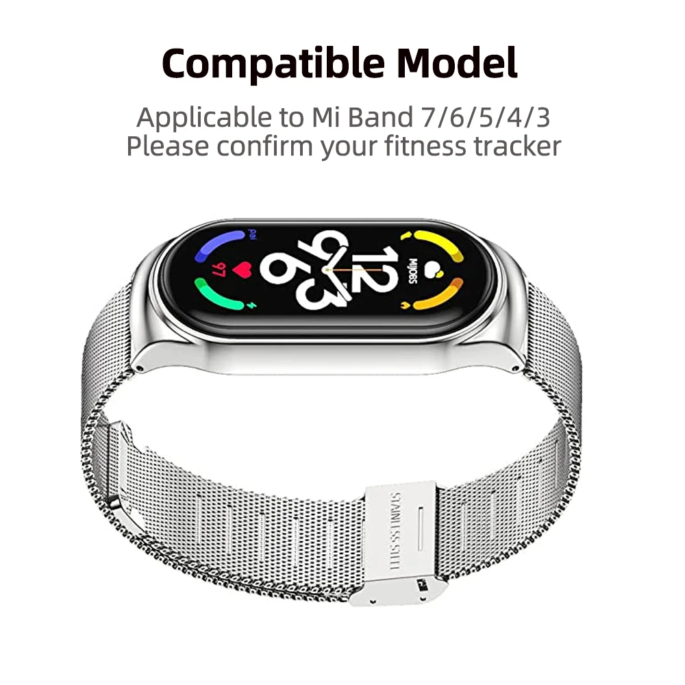 Dây Đeo Cho Mi Ban Nhạc 5 6 7 Kim Loại Đồng Hồ Vòng Đeo Tay Mi Band 6 Dây Milanese Dây Đeo Tay Miband 3 Correa Mi ban Nhạc 4 Phiên Bản Toàn Cầu