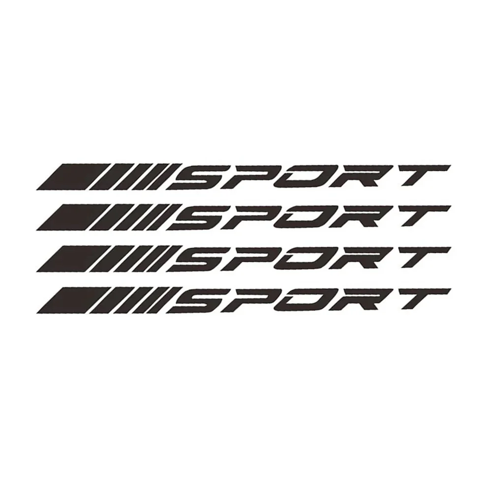 DIY Racing Sport Wheel Vinyl Decals 4Pcs Waterproof Decorative Stickers Exterior Accessories for Universal Car SUV Truck Sedan