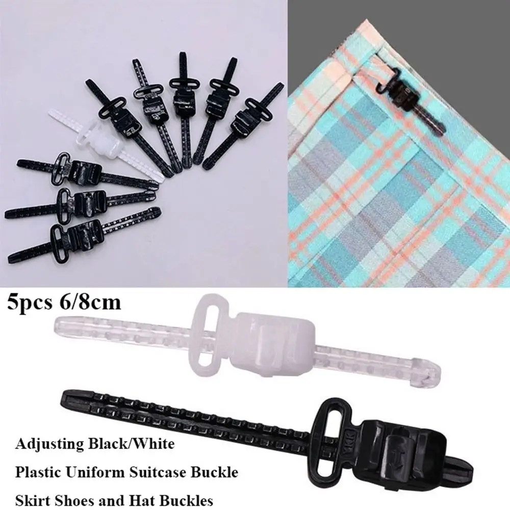 5pcs High Quality Black/White Adjusting Clips 6/8cm Plastic Uniform Suitcase Buckle Luggage Accessories