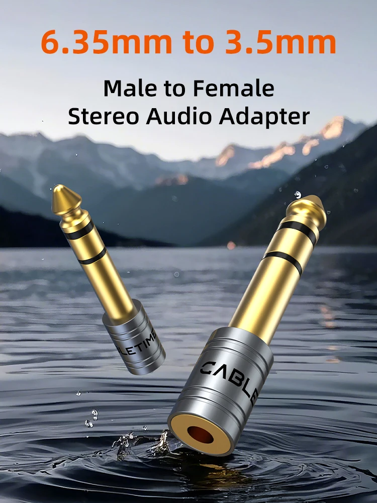 CABLEsmen-Prise audio pour microphone, jack 6.35mm à 3.5mm, pour amplificateur, haut-parleur, câble AUX, jack 6.35mm, m-x à 3.5mm, adaptateur électrique