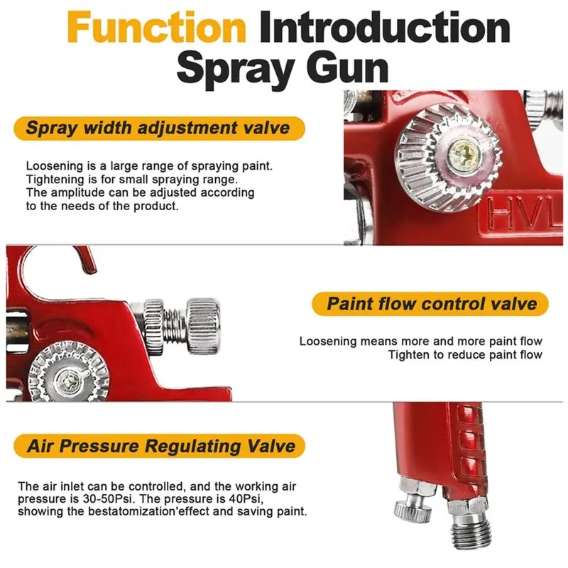 ABKL-H-2000A Paint Spray Gun 125Ml Mini Pneumatic Spray Gun Professional Automotive Airbrush 0.8Mm Nozzle