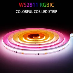 Tira de luces LED direccionables WS2811 RGBIC COB, cinta de luces Led inteligente para decoración de habitación, Color sueño completo, 24V DC 12V, Flexible, 720LEDs/m