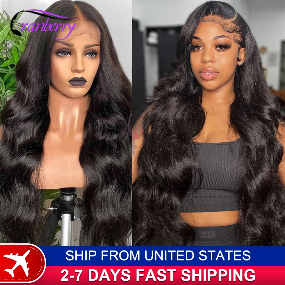 Human Hair Lace Wigs HD Transparent Body Wave 13x4 Lace Frontal Wig 180% Density Cranberry Hair 4x4 Lace Closure Wig