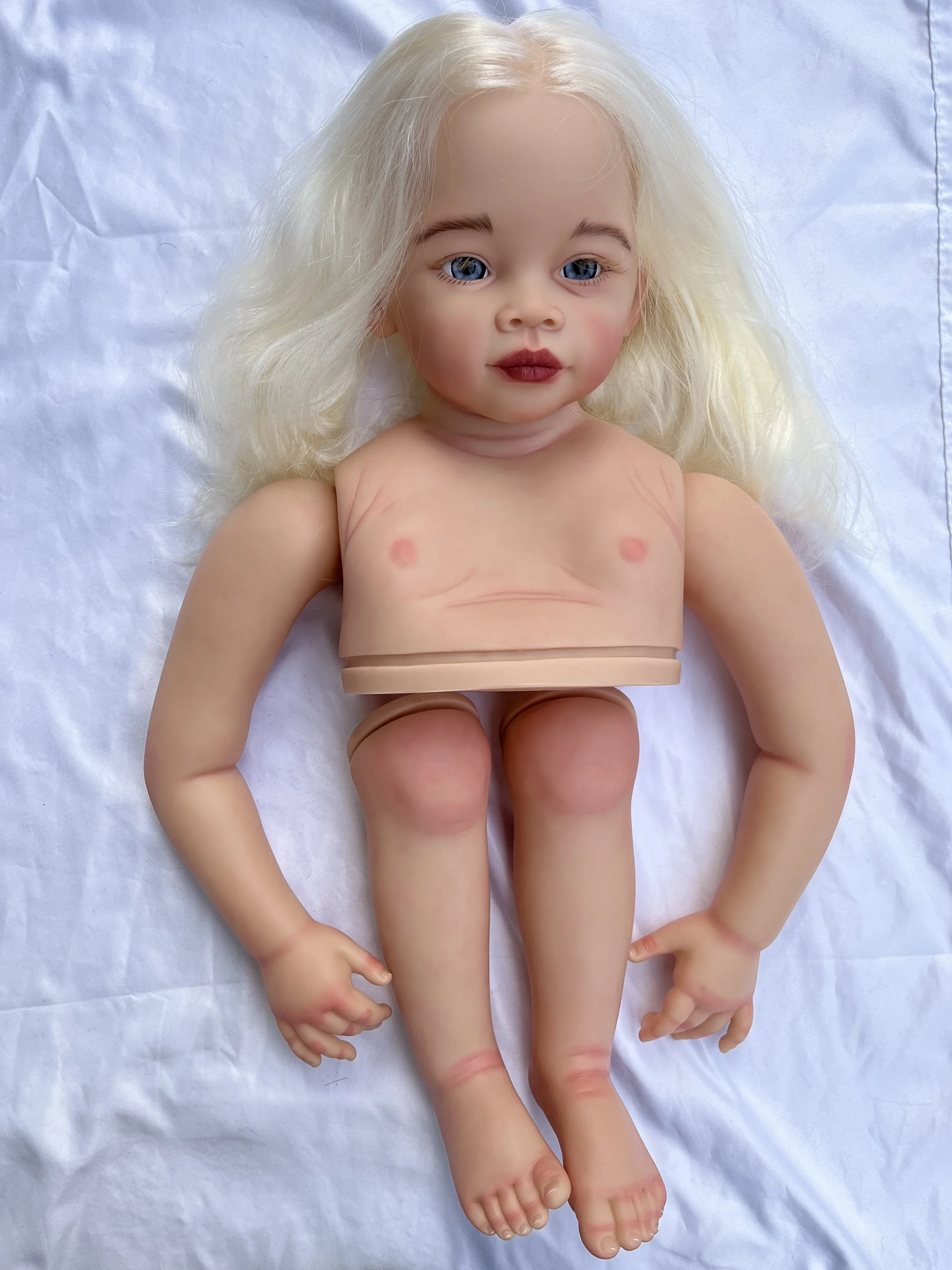 DLS Customized Limited Supply 32inch Reborn Baby Meili Hand-Rooted Hair Painted Kit With Cloth Body