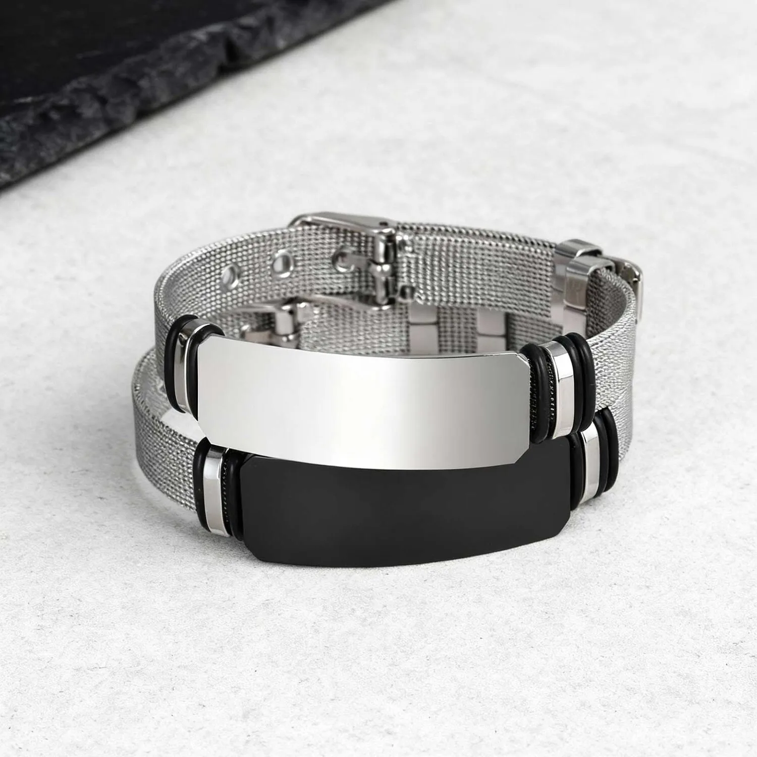 

Free Custom Strap Bracelet for Teenager Boy,Back to School Season Contact Number ID Wristband,Stainless Steel Jewelry Gift