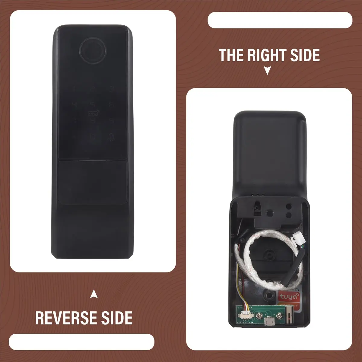 

Водонепроницаемый умный дверной замок Tuya Wifi с цифровым паролем и двойным сканером отпечатков пальцев, электронный накладной замок для наружных железных ворот