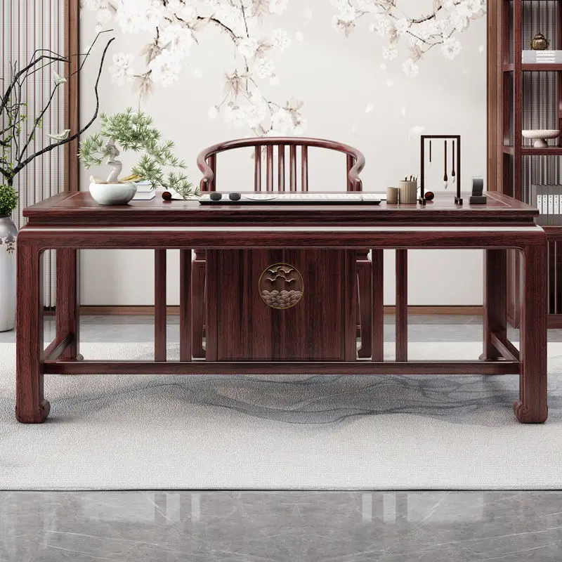 Nuevo Escritorio chino de ébano, escritura de estudio de madera maciza para adultos