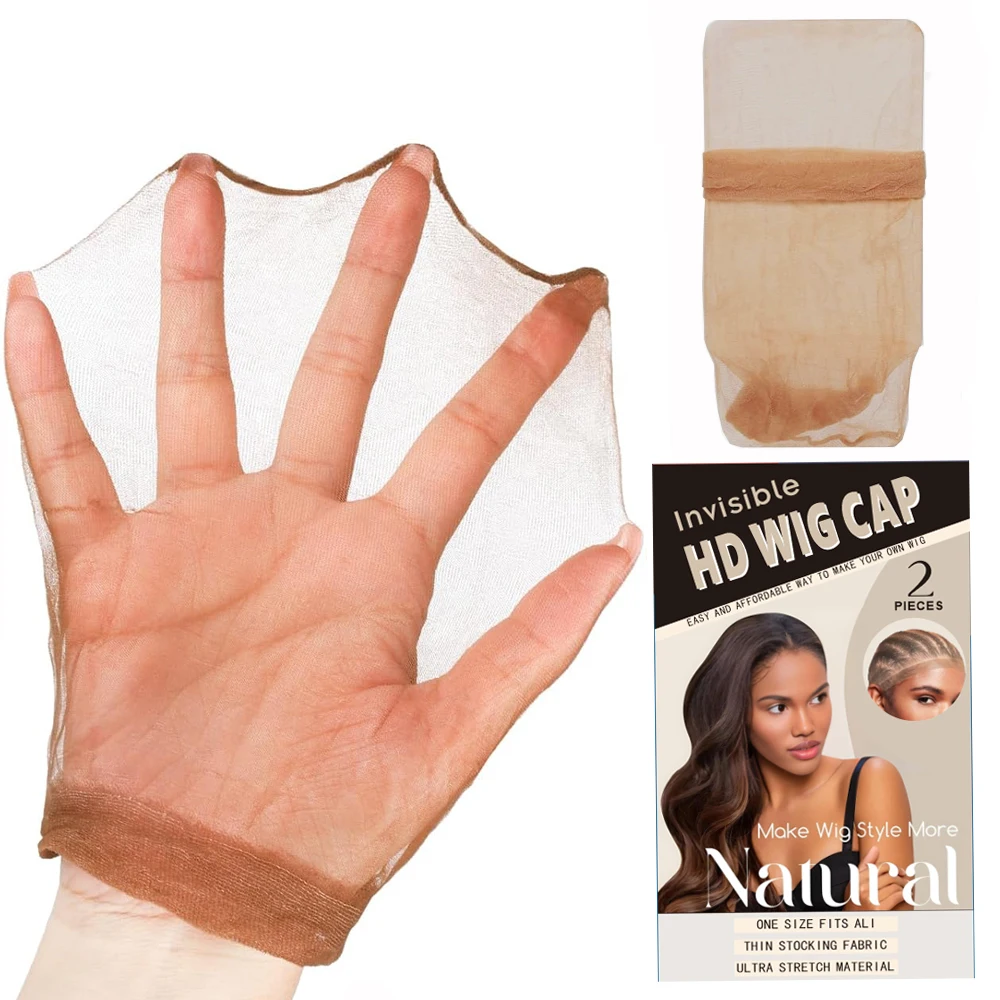 2/6/12pcs Hd Wig Cap For Make Natural Hair Style Sheer Wig Caps Hd Stocking Cap For Making Wigs Ventilate Wig Hat Mesh Cap