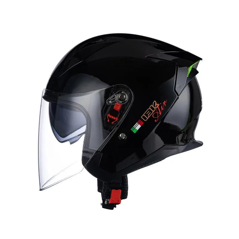 Unisex Anti-Fog Dual Lens Motorcycle Helmet Three-Quarter Half Helmet for Electric Vehicles Protective Gear Casco Capacete