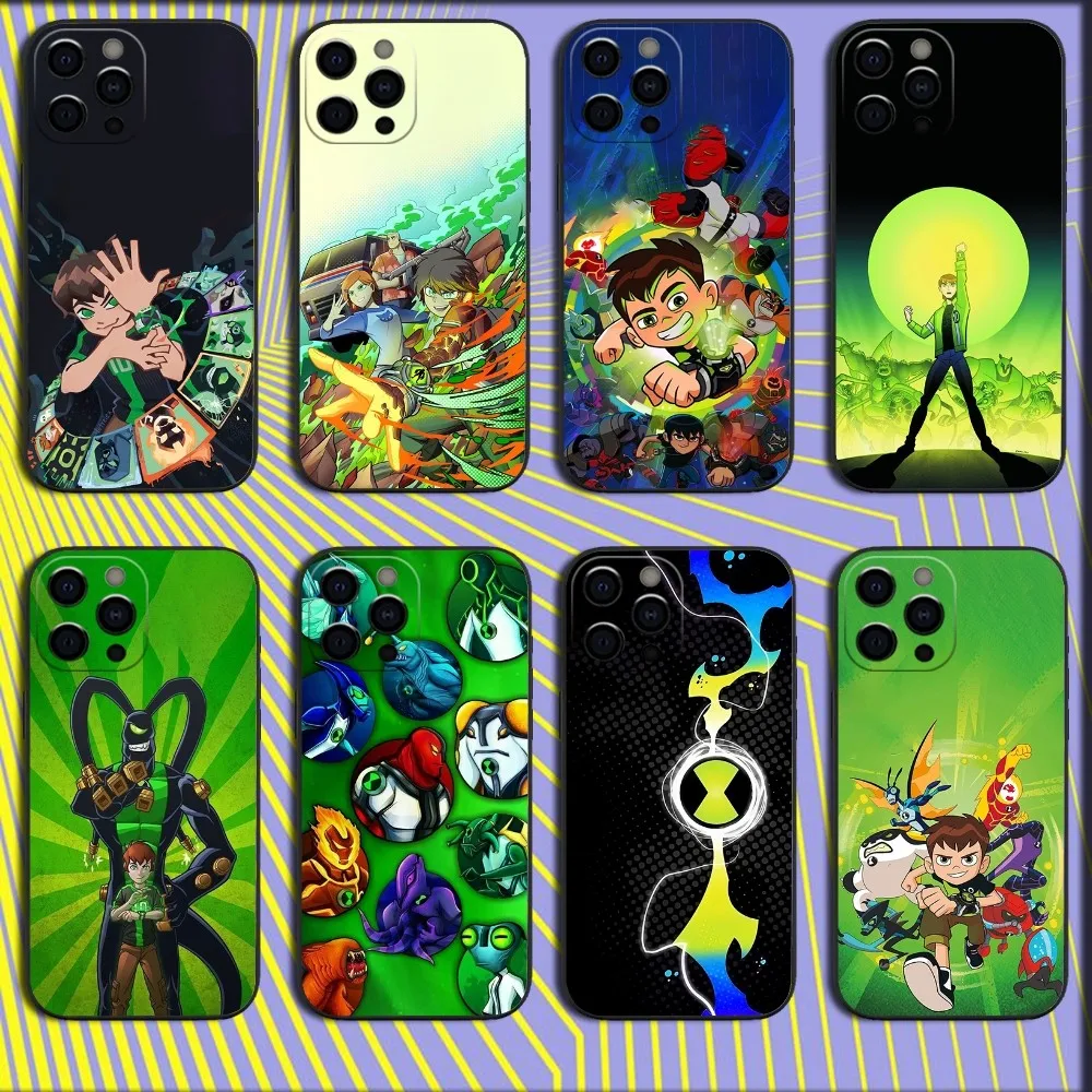 B-BenS Cartoon 10 Phone Case For iPhone 16,15,14,13,12,11,Pro,X,XS,Max,XR,Plus,Mini Soft Black Cover