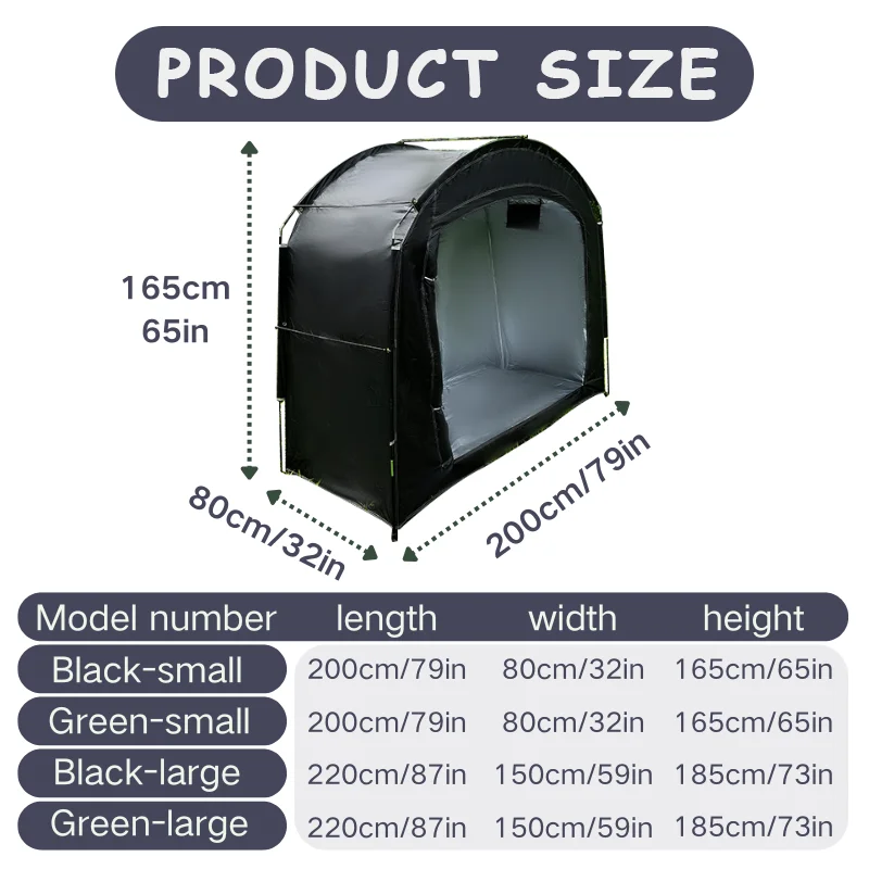 1 Pack Expanded‑Space Bicycle Storage Tent, Inner Silver Lining Shelter, Patio Yard Bike Storage Shed for Household Bikes