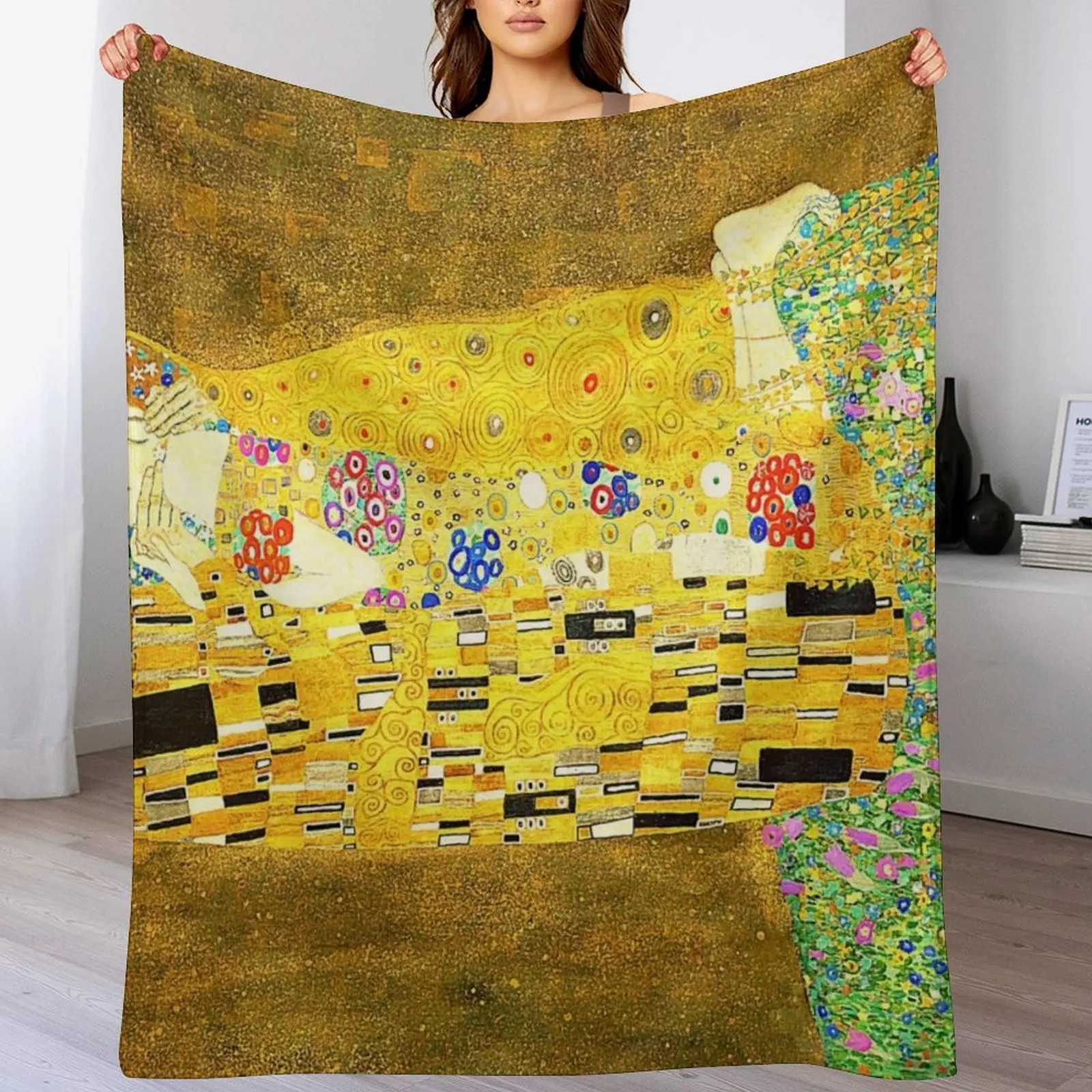 The Kiss - Gustav Klimt Throw Blanket Blankets For Bed Soft Plush Plaid for sofa Designers Blankets