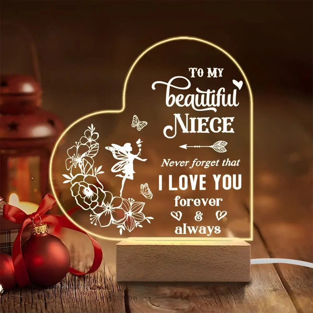 

1PC Acrylic Luminous Ornament Photography Accessories, USB Base, Niece Gift, Party Decor Figurines