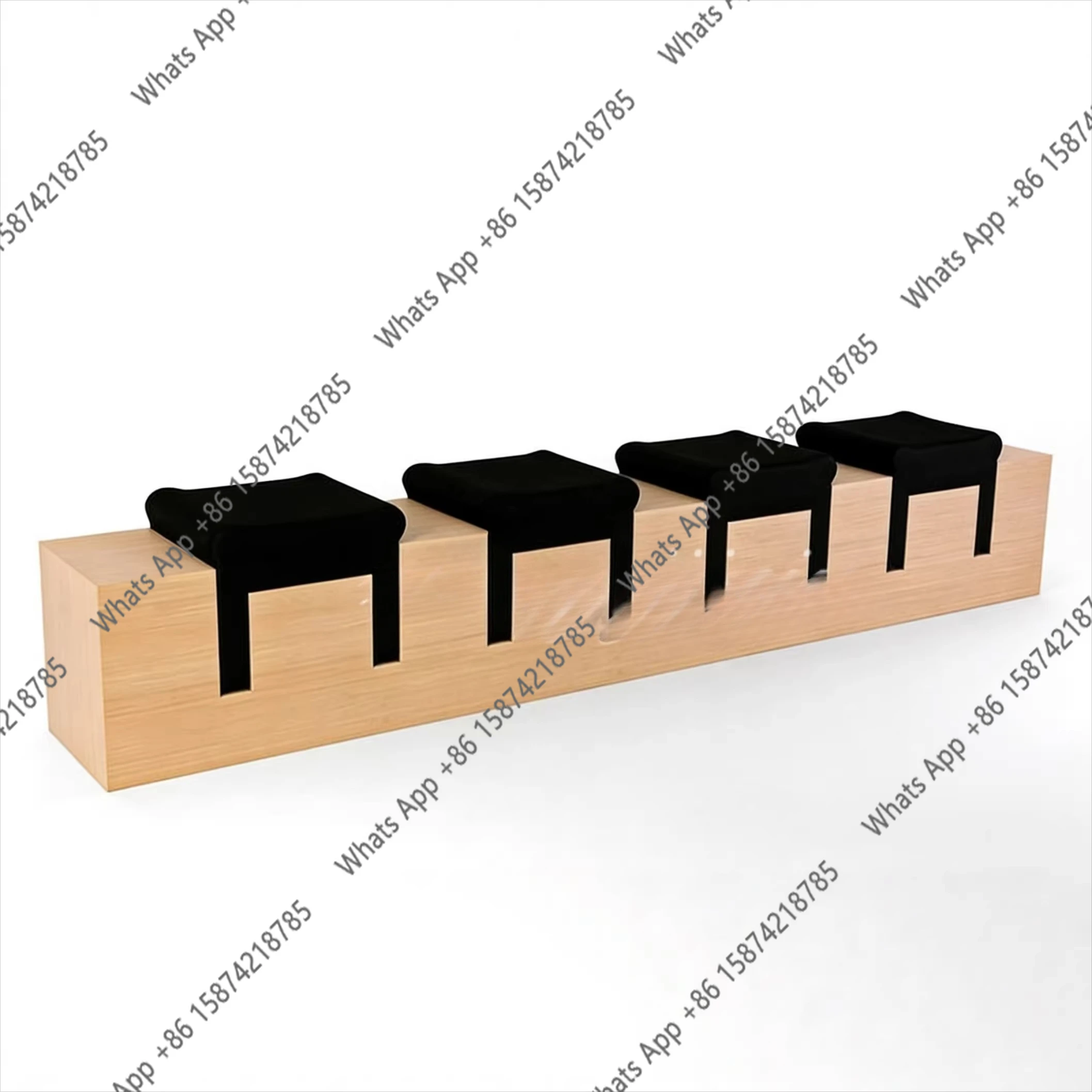 Nordic simple seat cushion wooden bench designer high-end seat stool commercial reception viewing stool