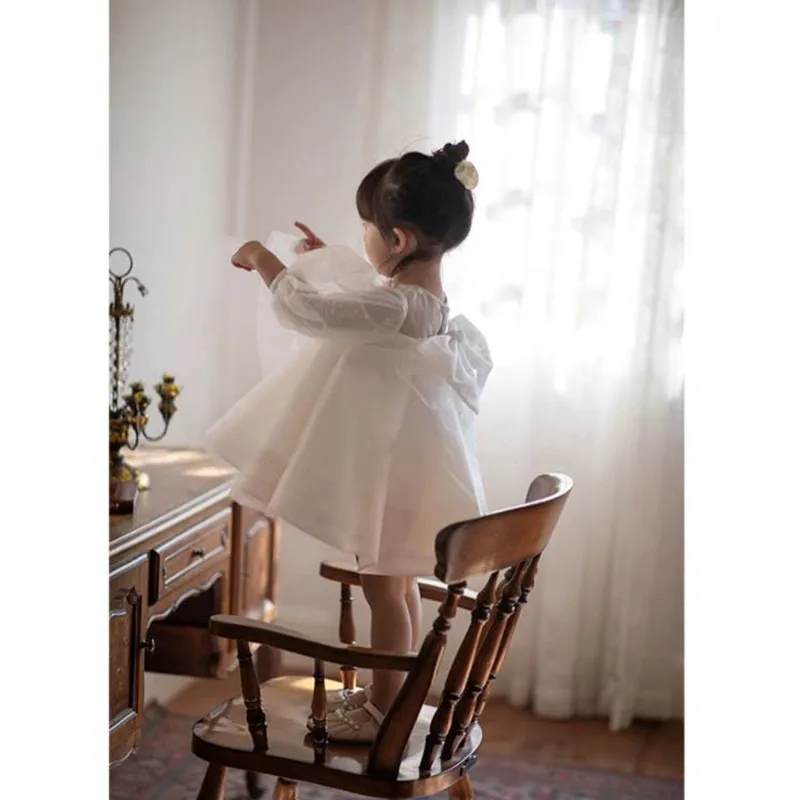 2024 Flower Girl Dress for Baby Girls Children Princess Birthday Party Dresses Toddlers Christening White Ball Gown Kids Vestido