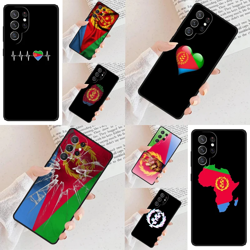 Eritrea Flag Phone Case For Samsung Galaxy S24 S23 S22 S21 Ultra S10 Note 10 Pro S20 Plus FE S9 S8 Cover