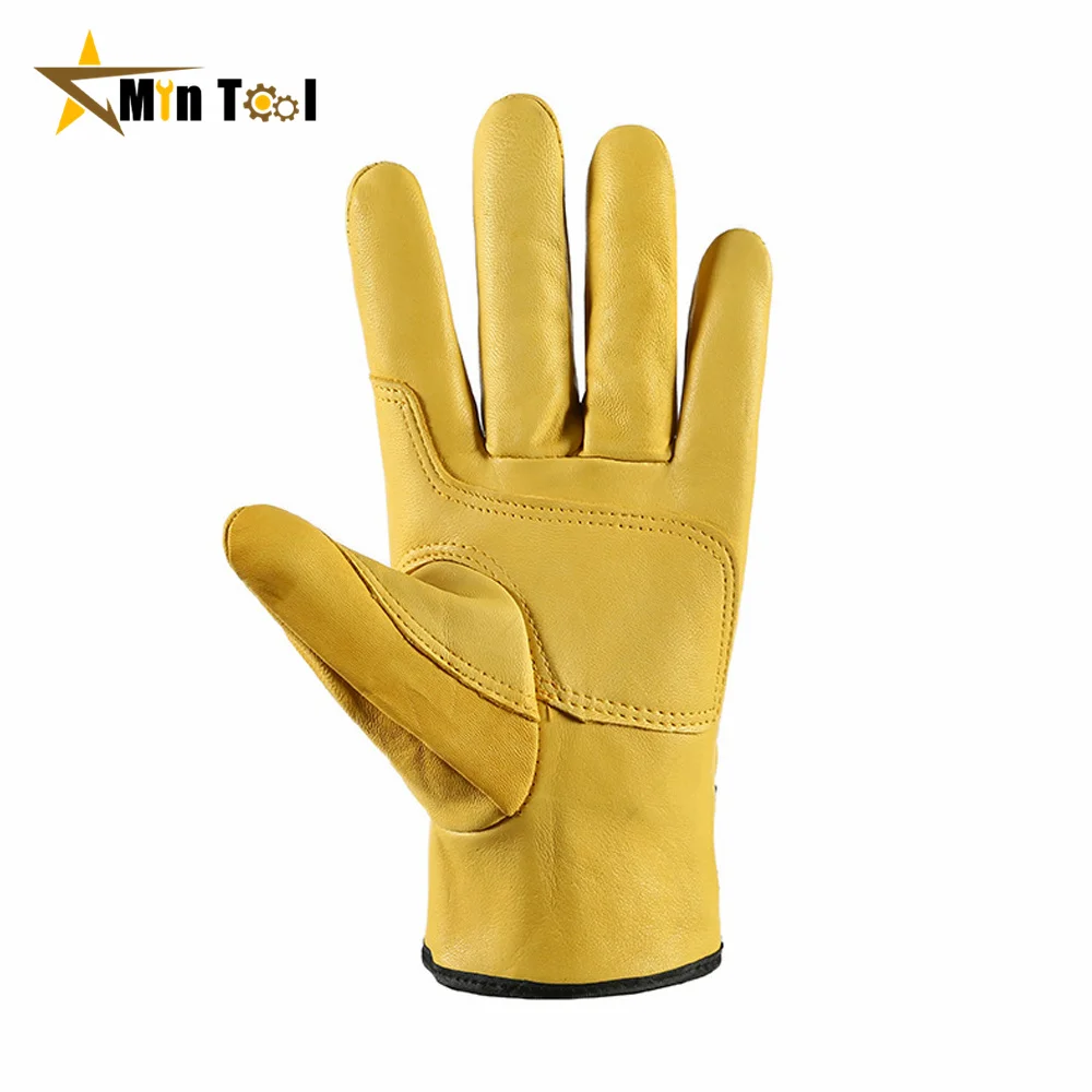 Work Gloves Sheepskin Leather Workers Work Welding Safety Protection Glove Garden Motorcycle Driver Wear-Resistant Gloves