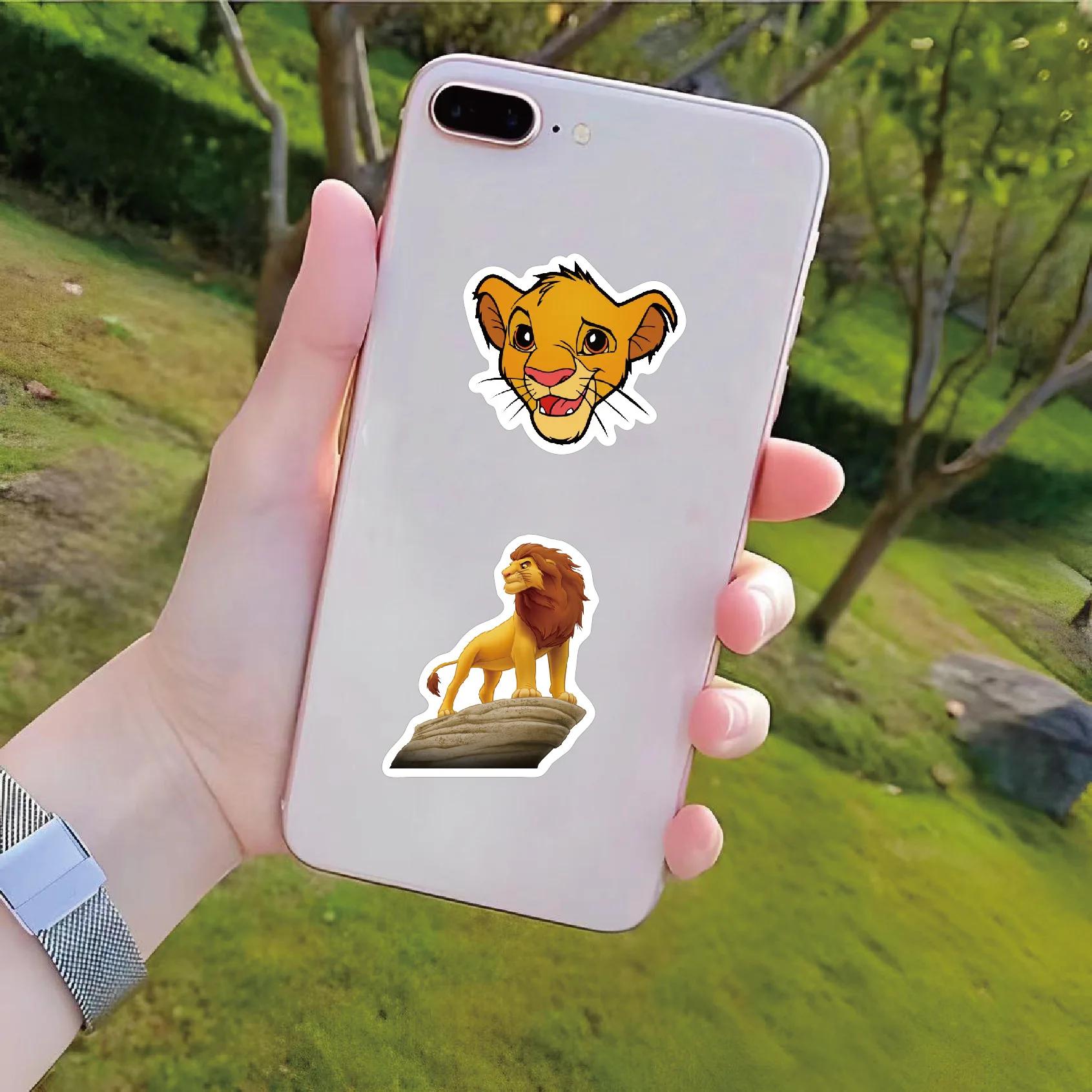 50 шт., наклейки с героями мультфильмов «Король Лев Диснея», водостойкие граффити, телефон, ноутбук, чемодан, гитара, наклейка для ноутбука, детские игрушки