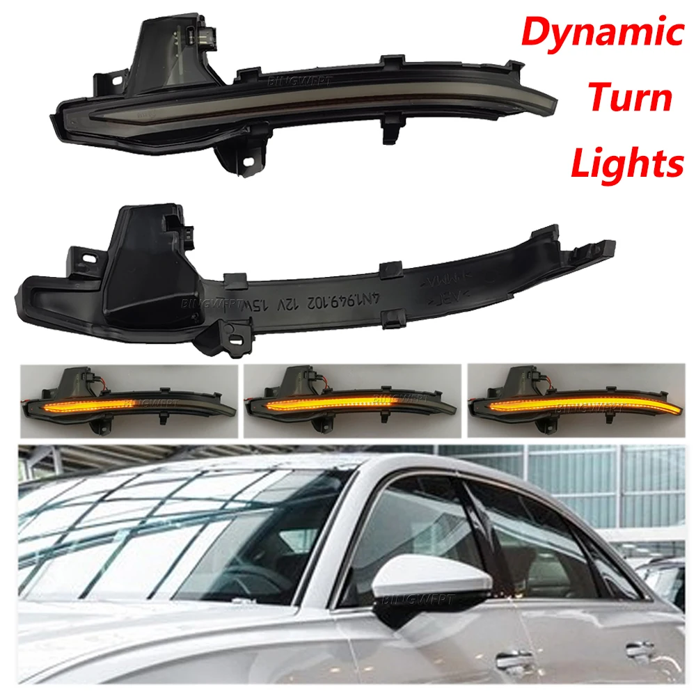 Dynamic Scroll LED Turn Signal Light Sequential Rearview Mirror Indicator Blinker Light For Audi A6 C8 4K A7 4K8 A8 D5 2018 2019 - view 5